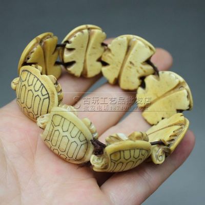 精雕精美骨雕長壽烏龜掛件把件手鏈 復(fù)古工藝品的獨特魅力
